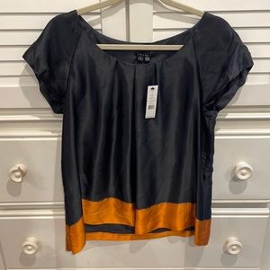 Theory women large 100% silk top new with tags